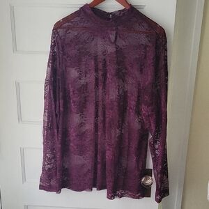 Elegant Purple Lace Women's Top